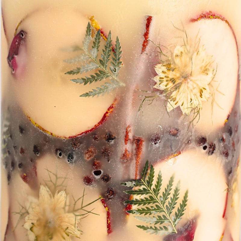 Rosy Rings Small Round Botanical Candle - Spicy Apple 5.5" Burn Time 120 Hours Notes of Cardamom, Cinnamon, Clove, Long Lasting Candles, Candle Gifts - Image 5